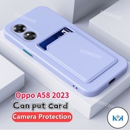 KK Oppo A58 2023 Candy Card Slot Wallet Silicone Soft Casing For Oppo A58 A78 OppoA58 58A A 58 4G 5G