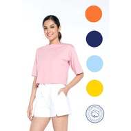 VICTORY Ladies Round Neck Cropped Top w/ 1/2 Sleeves VLT531253