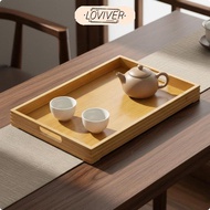 LOVIVER Wood Beverage Tray with Handles Chinese   Rectangular Beverage Tray Vintage Look Houseware f