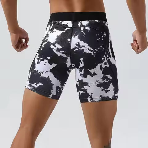 Men Workout Gym Shorts Fitness Bodybuilding Shorts Slim Fit Elastic Athletic Shorts for Running Jogg