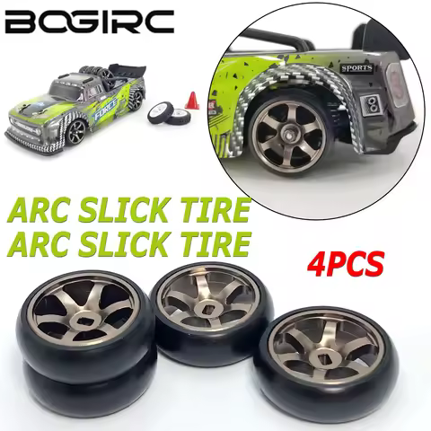 BOGIRC Metal Wheel ARC Slick Tires 4PCS 1/28 Upgrade for RC Car 1/28 Wltoys 284131 K969 K989 Drift K