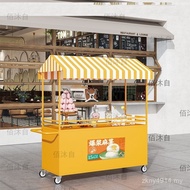 Trolley Stall Outdoor Trolley Stall Night Market Stall Art Mobile Flower Cart Net Snacks Red Shoppin