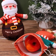 [Ready Stock Free Shipping] New Style Christmas Apple Bag Children Drawstring Drawstring Candy Gift Bag Apple Packaging Bag Christmas Eve Decorations