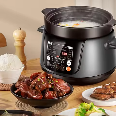 Electric slow cooker, smart fully automatic soup cooker, ceramic healthy porridge cooker, 220V smart
