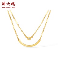 ZHOU LIU FU 周六福 สร้อยคอทองคำ 75% 18K สร้อยคอเพชร 37+5cm W0611013