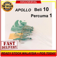 Umpan Bulu Mata Kail Apollo 10 / 15 / 20 / 25 Mata Kail Bulu Ngacal Sabiki