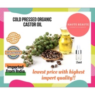 ORGANIC COLD PRESSED Castor Oil (2ml)