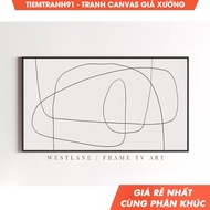 Wall painting, Modern Neutral Frame TV Art Minimalist Line Drawing TV162, comes with hanging nails. 
