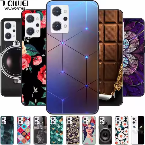 For OPPO Reno9 A Case Soft Silicone Shockproof Black Painted Back Cover for OPPO Reno 9 A 9A 7a Reno
