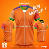 NFL Jersey Mockup 4 Sides View Photoshop (PSD File) Instant Download