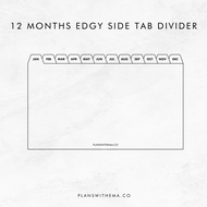 12 Months Edgy Side Tab Divider