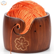 Wood Crocheting Bowl Sturdy Large Capacity Wood Crochet Holder Bowl for Crafting Lovers SHOPSKC5896