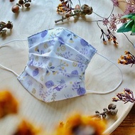 小碎花 薊 黃色 手工立體口罩 可洗滌 日本製純棉二重紗布 成人