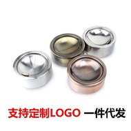 🚓Thickened Stainless Steel Ashtray Portable Creative round Ashtray with Lid Home Living Room BarLOGO