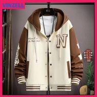 S - XXXXXL(6XL) Varsity LOGO N BUTTON Jumbo Bigsize Korean Style Fleece Jacket Men's Oversize Ulzzan
