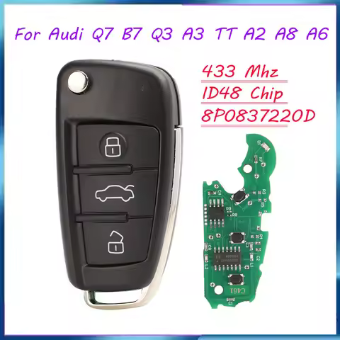 jingyuqin New Remote Car Key For Audi Q7 B7 Q3 A3 TT A2 A8 A6L S5 C5 C6 B6 A4L A5 Q5 S LINE RS S1 S3