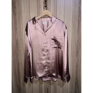 gelato pique Long Sleeve Satin Shirt Not Thin
