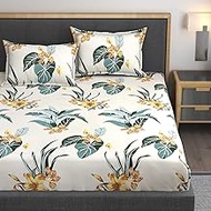 AMEYAA Cotton Feel All Around 60" x 78" Elastic Fitted Glace Printed Queen Size Double Bed Bedsheet 