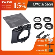 TILTA Mini Matte Box 4 Lens Adapters Lightweight Filter Support Top Flag Dual Cold Shoe Mount Design