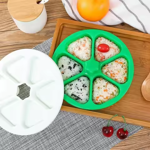 6 in 1 Onigiri Mold DIY Onigiri Rice Ball Food Press Triangular Sushi Maker Mold Sushi Kit Kitchen T