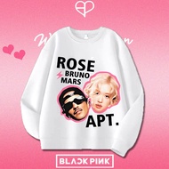 NEW Blackpink ROSÉ & Bruno Mars APT Long-Sleeved Shirt Round Neck.| Song Cotton Crewneck Sweatshirt 