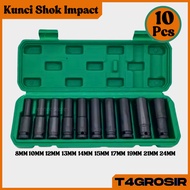 MATA Shock Wrench Set 10Pcs Extension Impact Socket Eyes Size 8-24 mm
