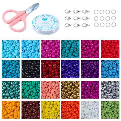 2 3 4mm Glass Seed Beads Jewelry Making Kit Beads for Bracelets Bead Craft Kit Set, Glas Seed Letter