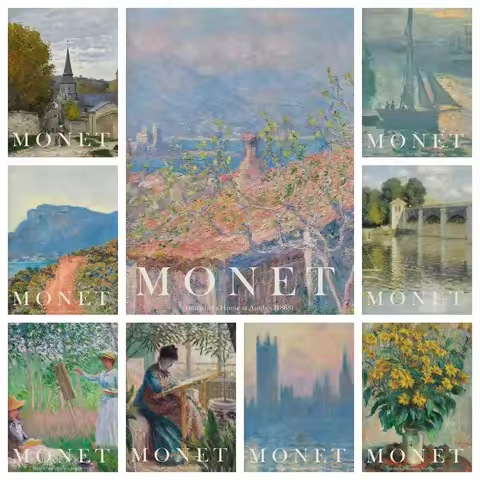 2026 DIY Diamond Art Painting Kit Claude Monet Famous Artist Classic Masterpiece Collection Mosaic H