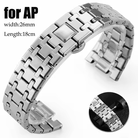 904L Stainless Steel Watch Band for AP 15400 Audemars Piguet Royal Oak GA2100 2110 Strap Men Silver 