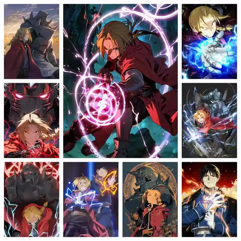 Fullmetal Alchemist Japanese Manga Diamond Painting Kit 5D Diamond Embroidery Cross Stitch Handmade 