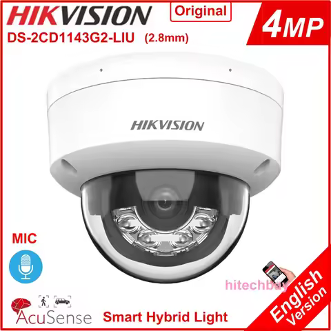 Hikvision Original DS-2CD1143G2-LIU 4MP Smart-Hybrid-Light Built-in Mic IP Dome Network Camera PoE H