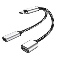 USB C To USB C Female Adapter Type C To USB-A Splitter Fast Charging OTG Cable For Smartphone Data T