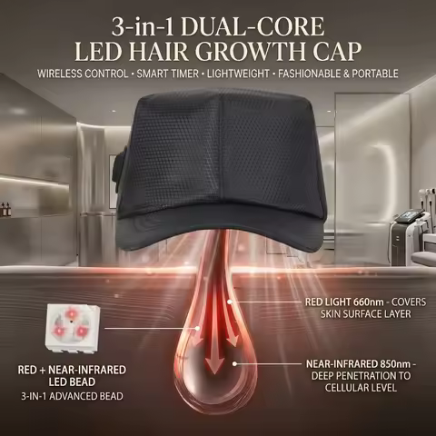 LED Red Light Therapy Cap 660nm 850nm Infrared Hair Growth Hat for Hair Loss Treatment Scalp Massage