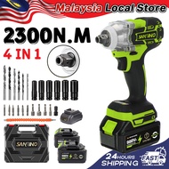 SANTINO Cordless Impact Wrench Electric Wrench Drill Tool Gun 1/2'' 1/4 Driver 988V 5Ah Battery Impa