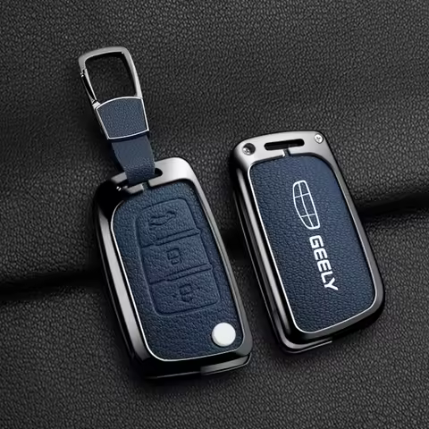 For Geely GX3 EC7 EC8 GC6 EC715 EC718 Emgrand7 EU7 EC7-RV EC718-RV 3 Buttons Metal Leather Car Key C