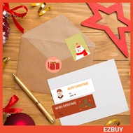 [EY] Festive Christmas Sticker Kit Christmas Gift Labels 10 Sheets Christmas Gift Tag with Self-adhesive Cartoon Santa Elk Xmas Theme Diy Present Box Greeting Card Envelope