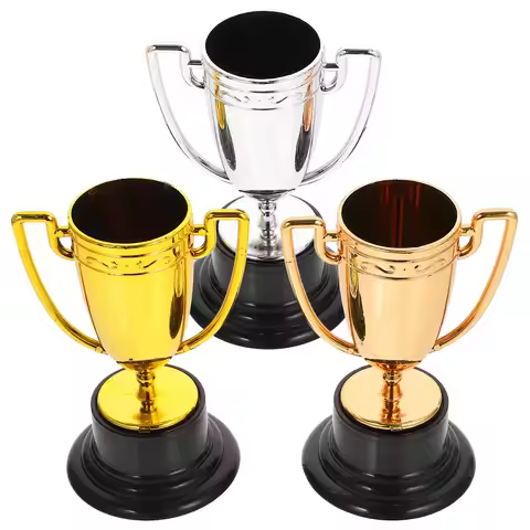 3Pcs Kids Trophy Award Mini Trophy for Children Sports Games Basketball Soccer Volleyball Competitio