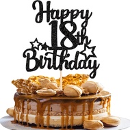 Happy 18th Birthday Cake Topper Glitter 18 & Fabulous Cheers to 18 Years Old Birthday Cake Pick for
