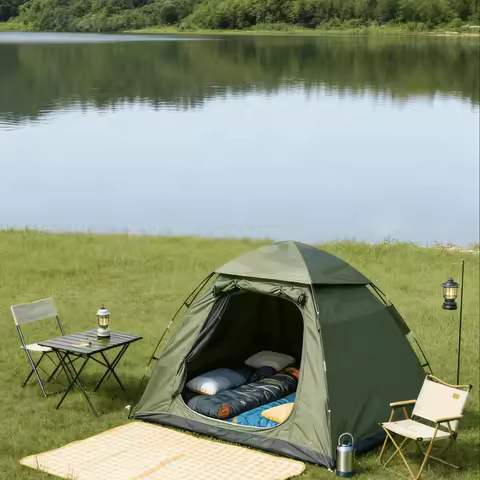 Outdoor Tent Camping 4 Person Waterproof Picnic Barbecue Tents Easy Setup Four Man Sun Shade Hiking 