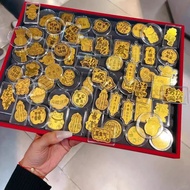 Limited edition bestseller【限量爆款】黄金手机贴999暴富公主请发财财库招财手机贴纸礼品金片定制Gold mobile phone stickers 999 rich pri