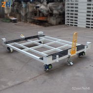 【TikTok】#Factory Customized Small Manual Handling Flatbed Trailer Turnover Trolley Storage Cage Tally Mobile Table Troll