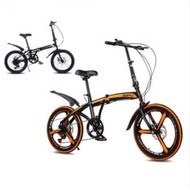 Foldable Bicycle Folding Bike 20 In Ch 7 Speed Dolphin Frame Double Disc Brake Adult Outdoor Bicycle (13KG)