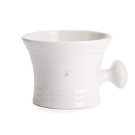 MUHLE White Porcelain Platinum Rim Shaving Mug – Shave Dish Accessory for Soaps and Creams, Modern W