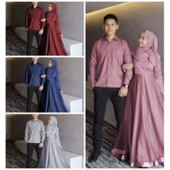Couple Agoda Muslim Fashion Husband and Wife Couple Maxi Brukat