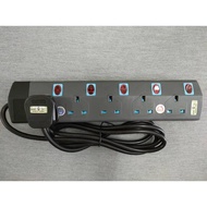 [Office Matters] [SIRIM] Extention Trailing Socket Neon Plug 100% Copper [2000Watt] 2 Metres / 5 Met