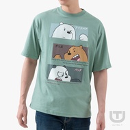 DOSH-UT MENS OVERSIZED T-SHIRTS WE BARE BEARS เสื้อยืดคอกลม แขนสั้น FLWBMT5036-GR