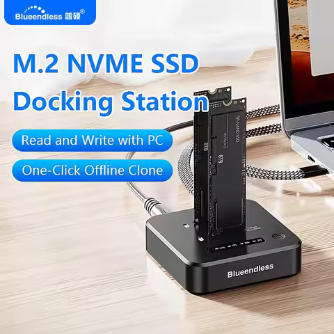 Blueendless offline clone Dual Bay M.2 NVME SSD Docking Station 2Bay M2 NVMe cloner Type C 10Gbps fo