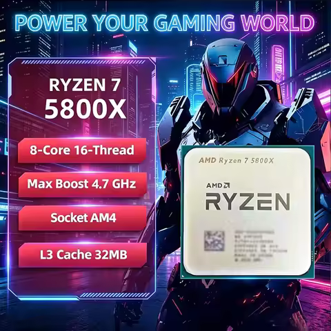 AMD Ryzen 7 5800X AMD R7 5800X CPU 8-Core 16-Thread 3.8GHz Unlocked Desktop Processor Socket AM4 Gam
