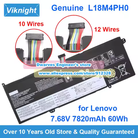 Genuine L18M4PH0 Battery L18C4PH0 7.68V 7820mAh 60Wh for Lenovo Yoga C940 14 C940-14IIL 81Q9 81Q9003