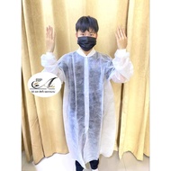 Gm Gown Set Robe Front Buttons Apron Protective Cover